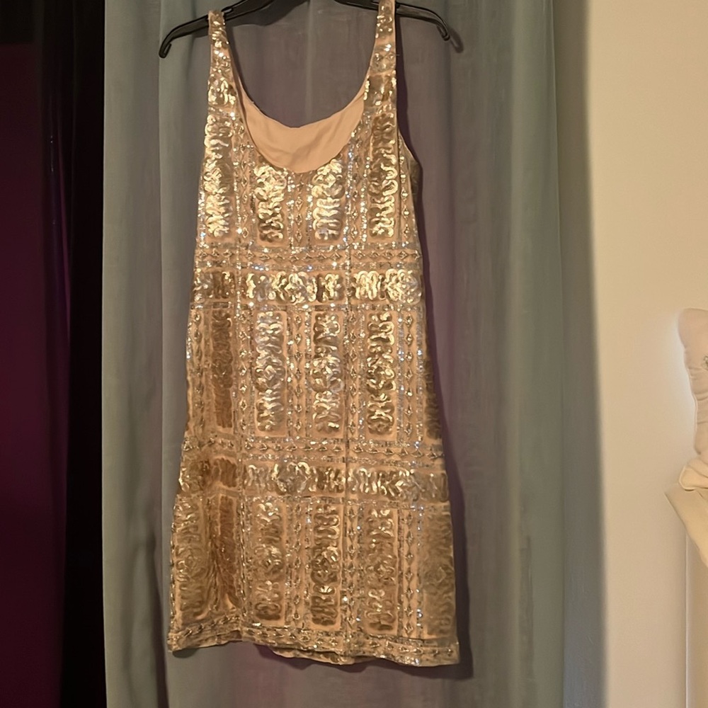 Champagne sheath mini dress